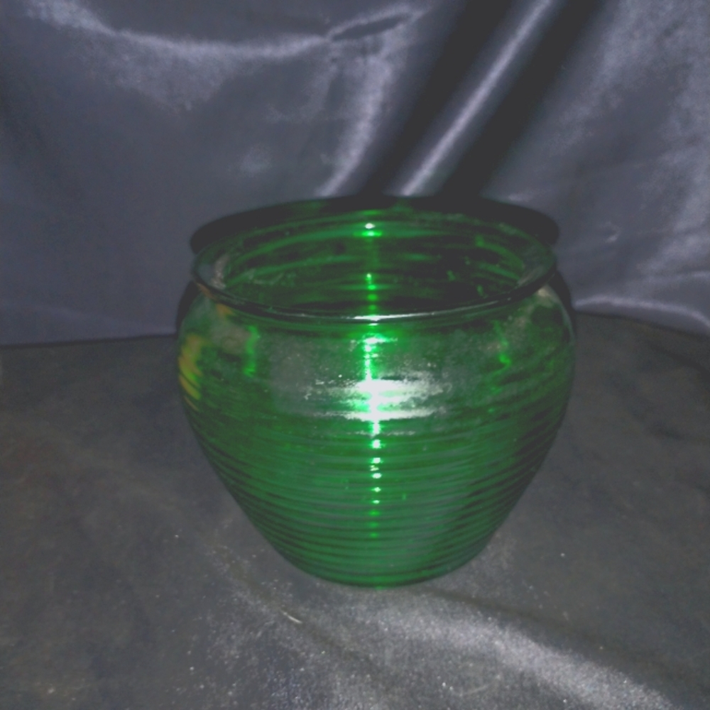 Beautiful Vintage Colander  green glass